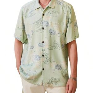 Men's Silk Hawaiian Floral Shirts Short Sleeve Button Down Casual Tropical Holiday Beach Shirts Halloween
